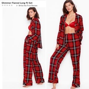 VICTORIA'S SECRET- Shimmer Flannel Long PJ Set LG
